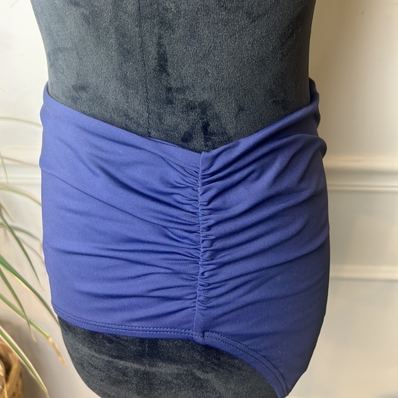 Anne Cole Navy Twist Top Tankini with high waisted bottoms, size medium - Picture 7 of 16